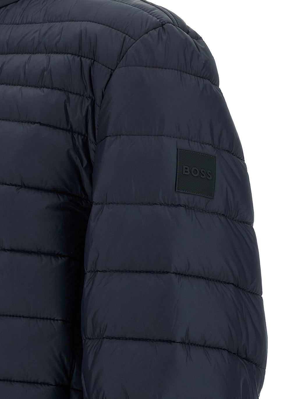 Hugo Boss Blaue Polyamid-Jacke in voller Länge