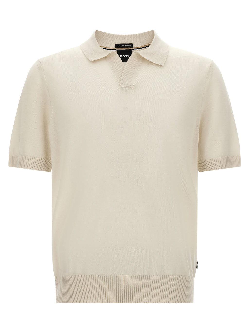 Hugo Boss Polohemd aus weißer Schurwolle