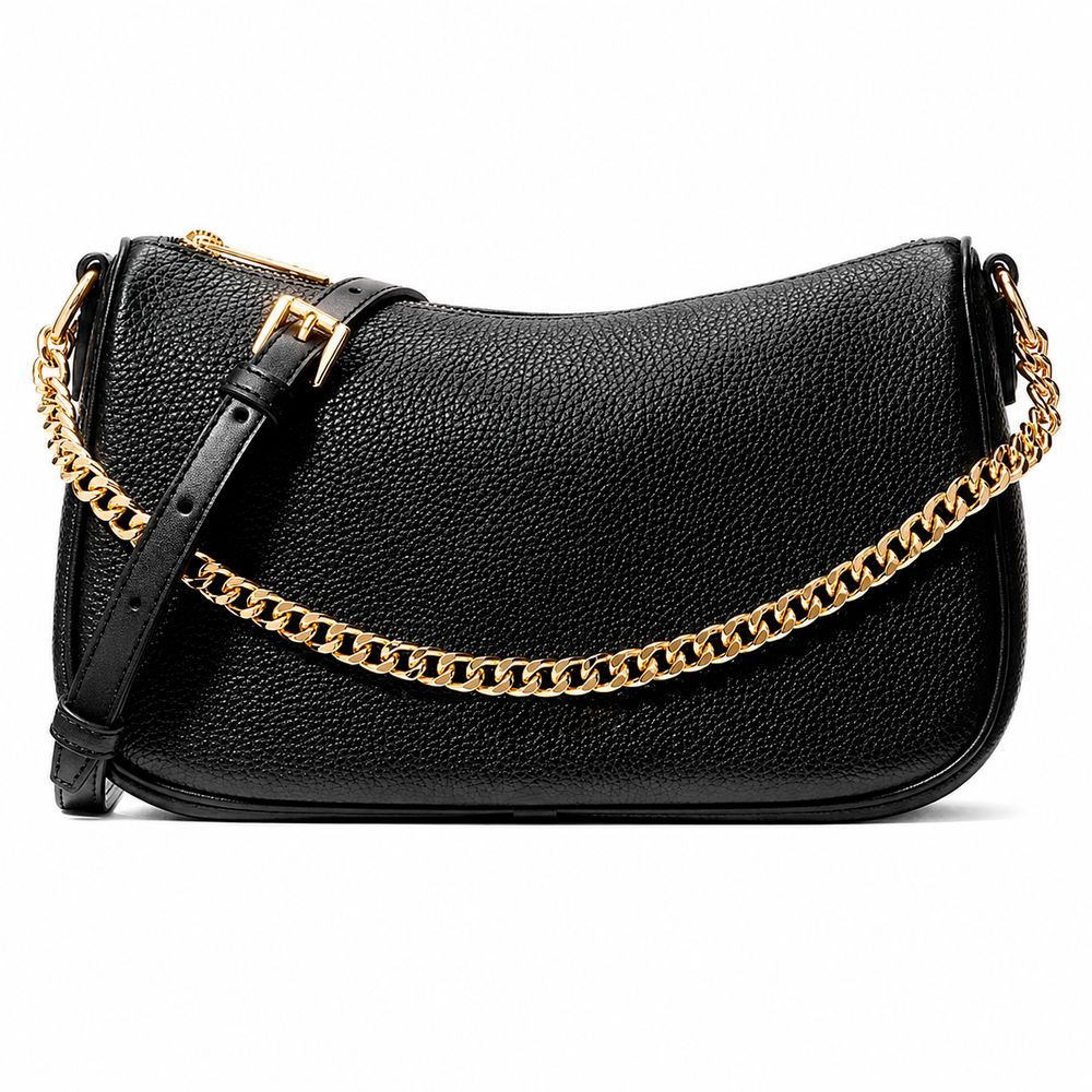 Michael Kors Schwarze Leder Umhängetasche