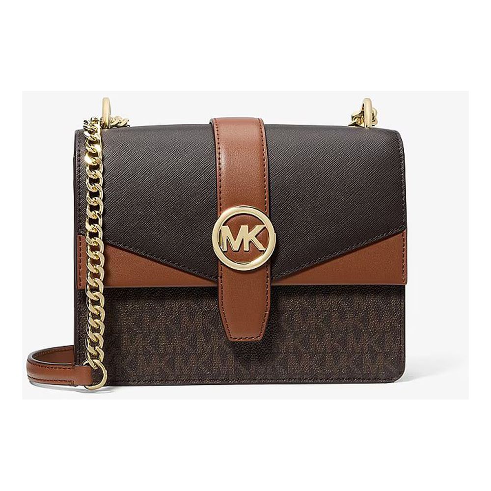 Michael Kors Braune Canvas Umhängetasche