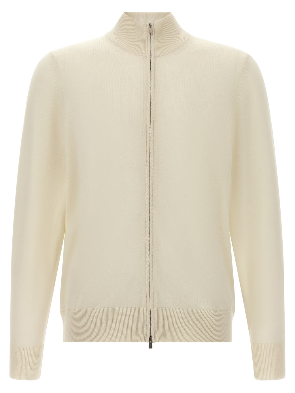 Hugo Boss Weiße Strickjacke aus reiner Schurwolle