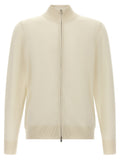 Hugo Boss Weiße Strickjacke aus reiner Schurwolle