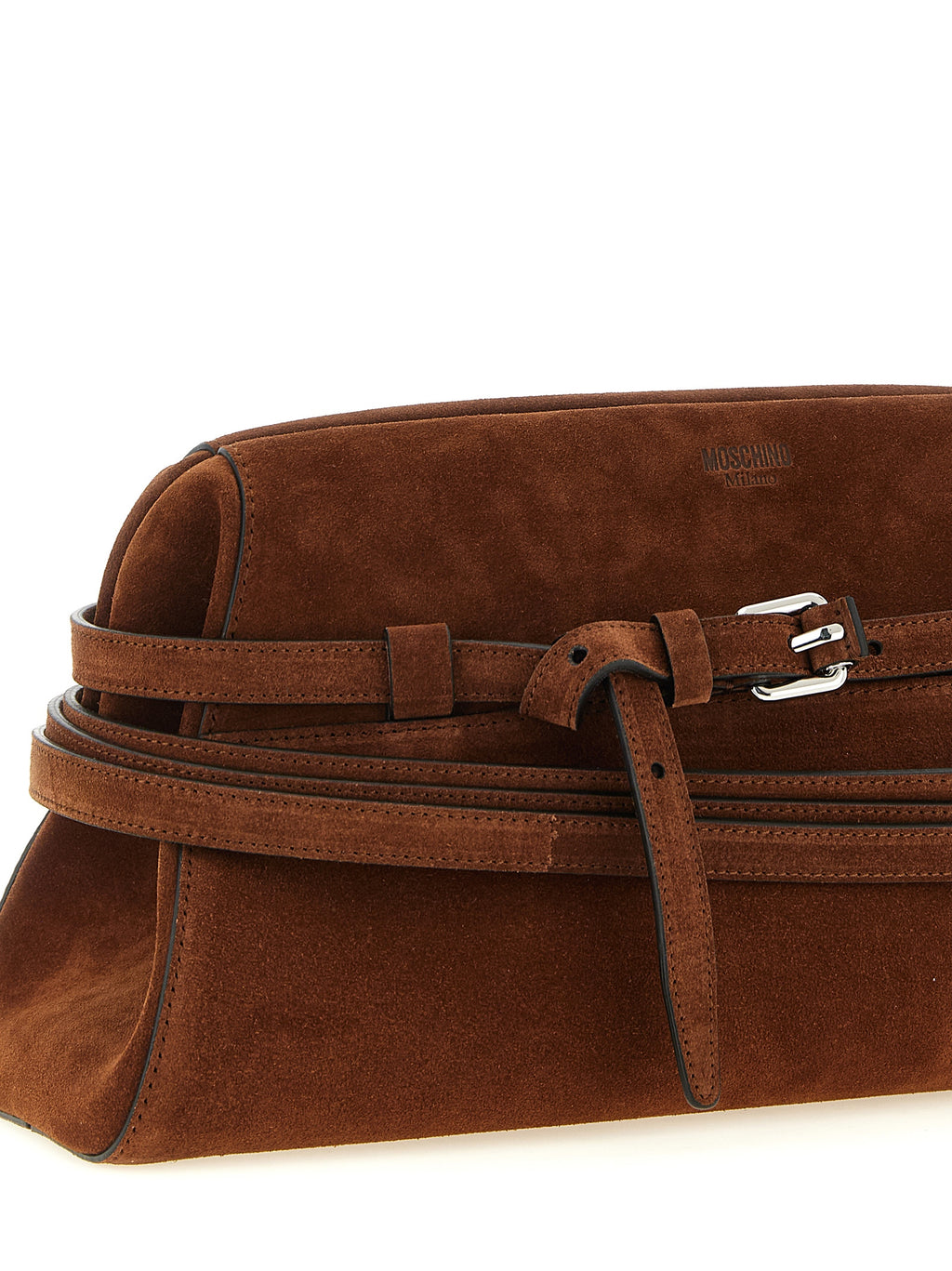 Moschino Braune Kalbsleder-Clutch