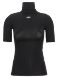 Off-White Schwarzes T-Shirt aus Acetat
