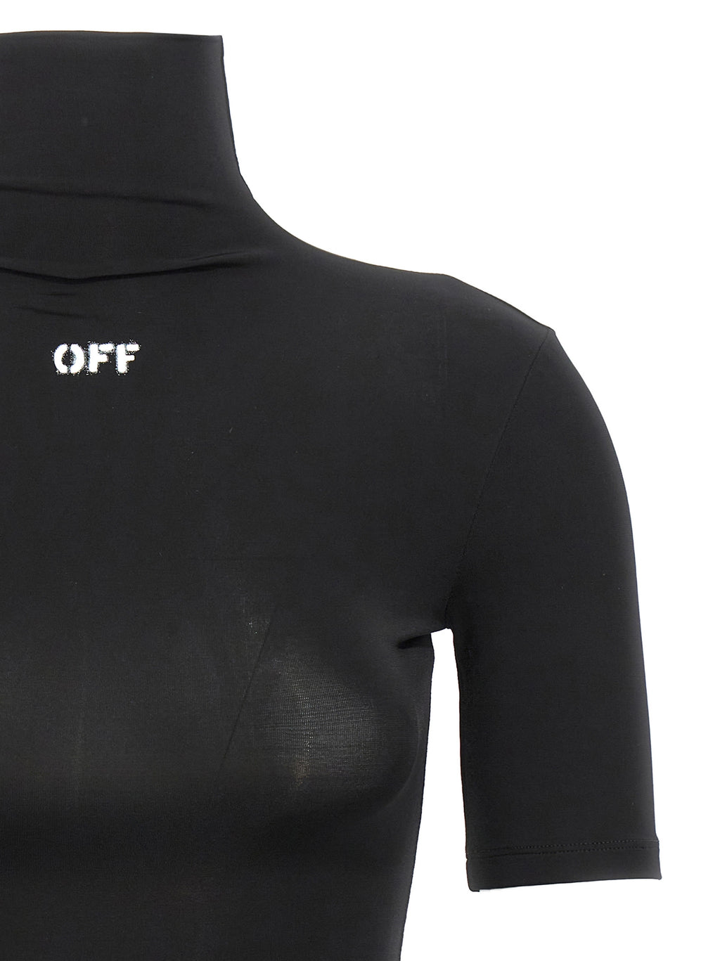 Off-White Schwarzes T-Shirt aus Acetat