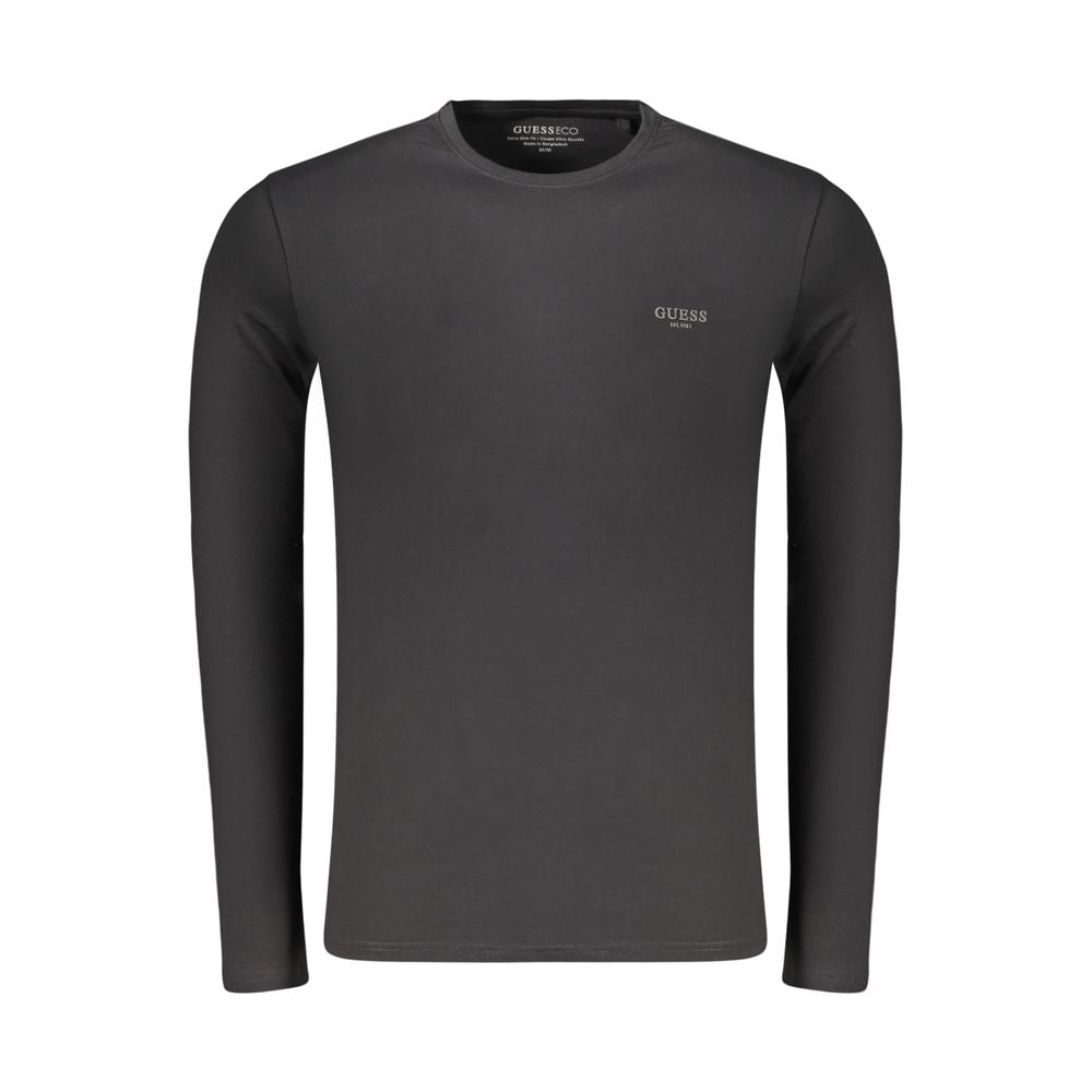Guess Jeans Schwarzes Baumwoll-T-Shirt für Herren