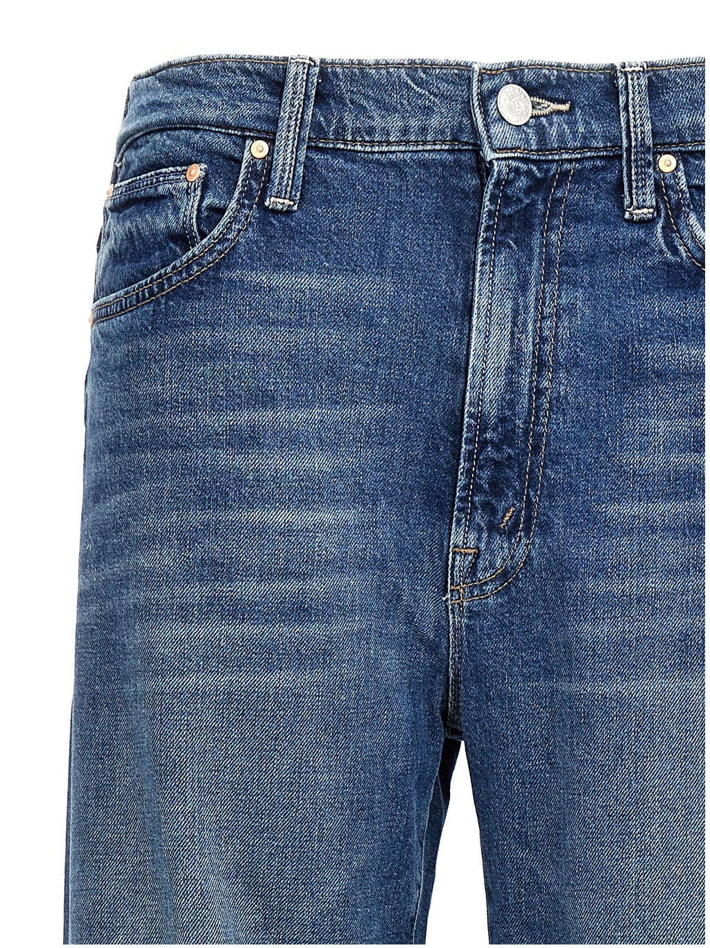 Mother Denim Blaue Jeans aus Baumwolle im geraden Schnitt