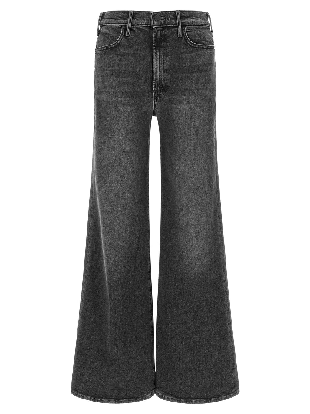 Mother Denim Graue Baumwoll-Jeans mit Schlag