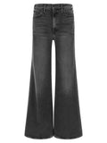Mother Denim Graue Baumwoll-Jeans mit Schlag