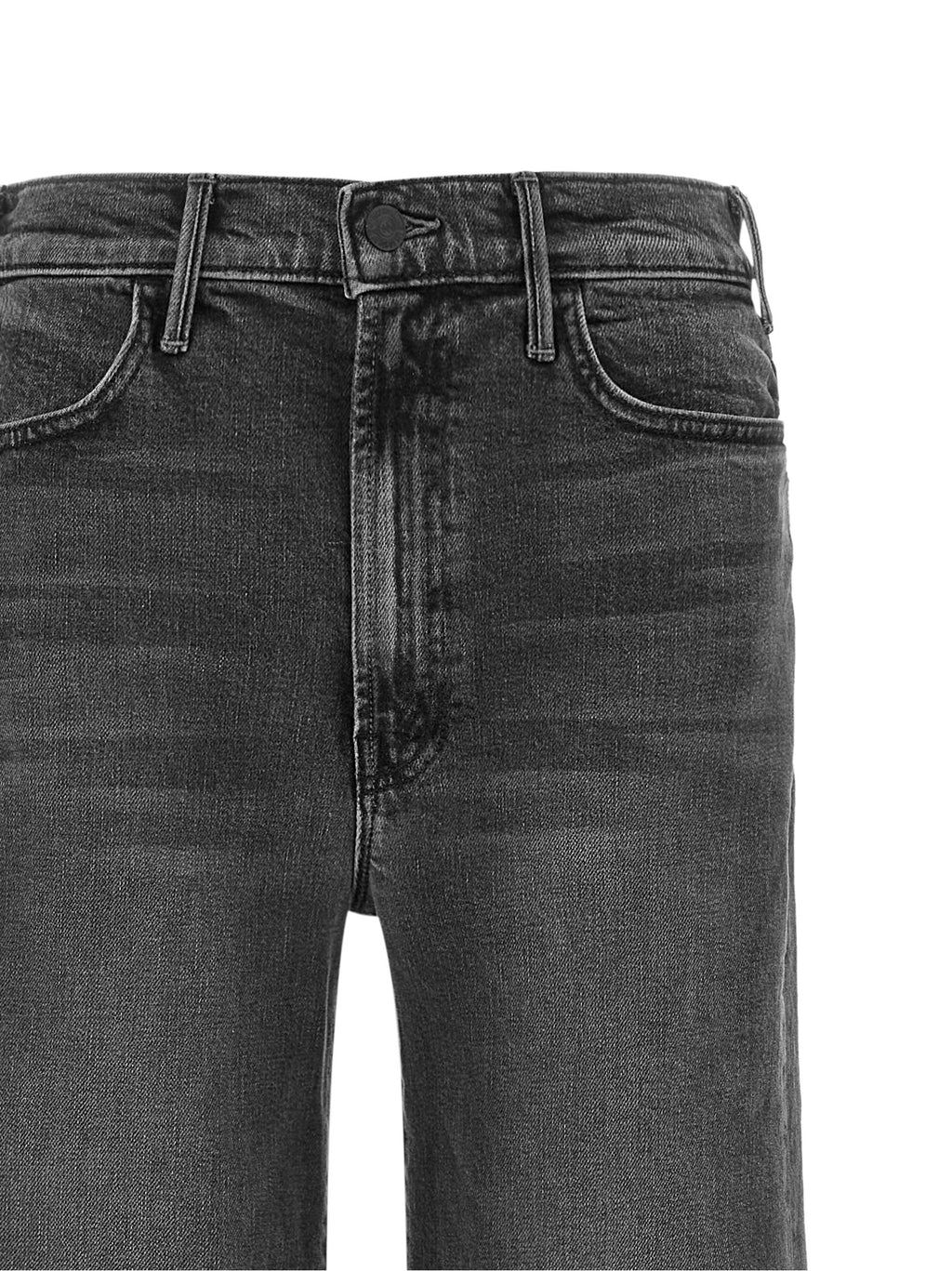 Mother Denim Graue Baumwoll-Jeans mit Schlag