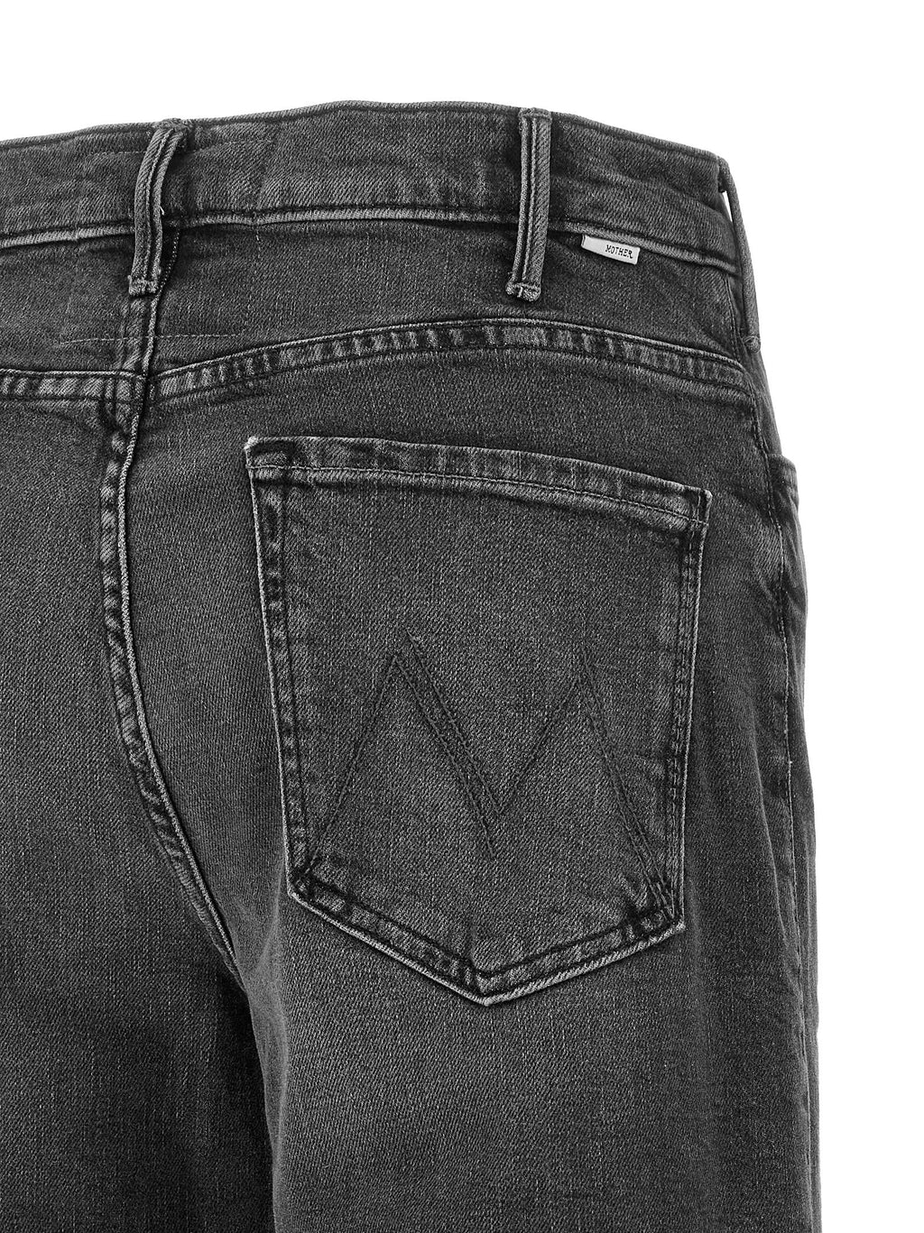 Mother Denim Graue Baumwoll-Jeans mit Schlag