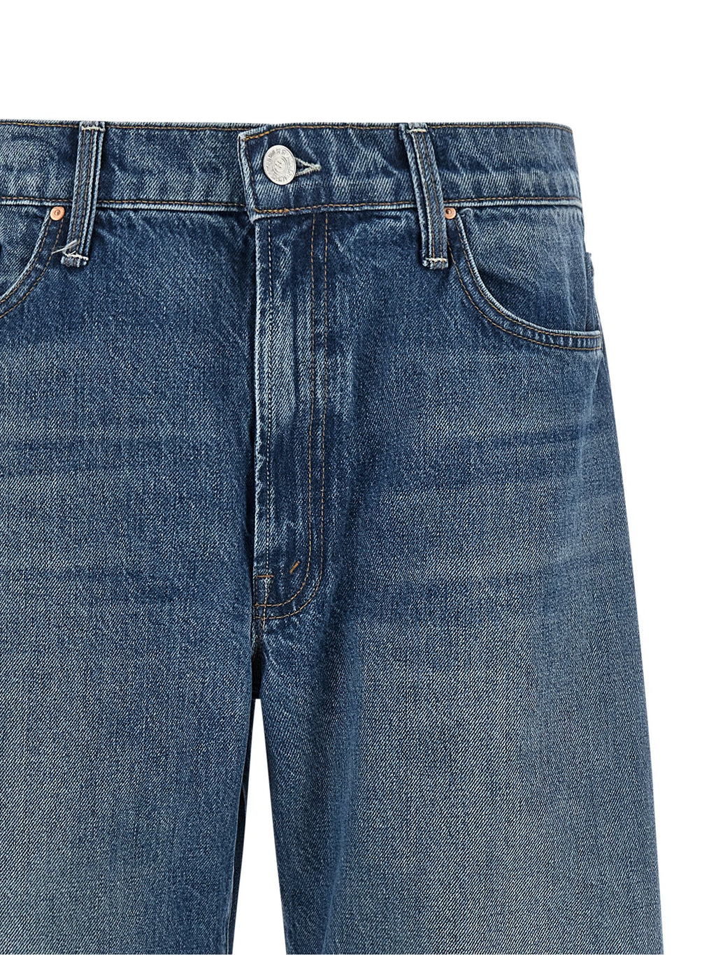 Mother Denim Blaue Baumwolljeans im Relaxed Fit