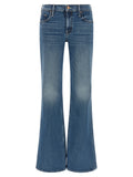 Mother Denim Blaue Bootcut-Jeans aus Baumwolle