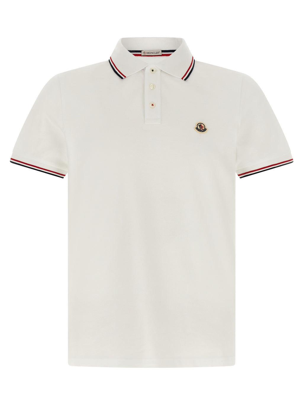 Moncler Weißes Poloshirt aus Baumwolle