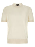 Hugo Boss Weißes T-Shirt aus reiner Schurwolle