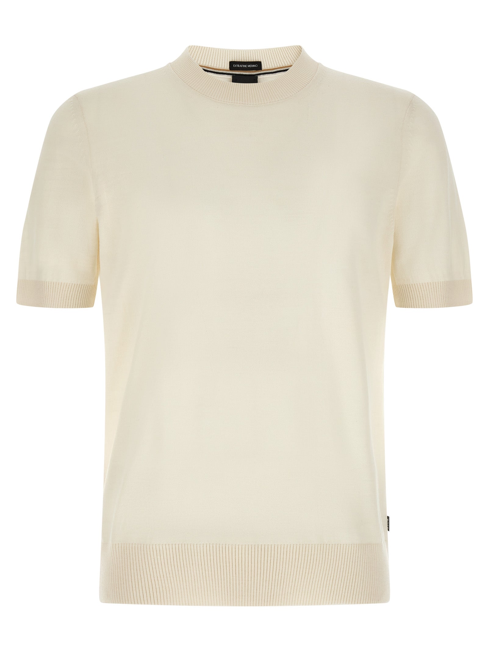 Hugo Boss Weißes T-Shirt aus reiner Schurwolle