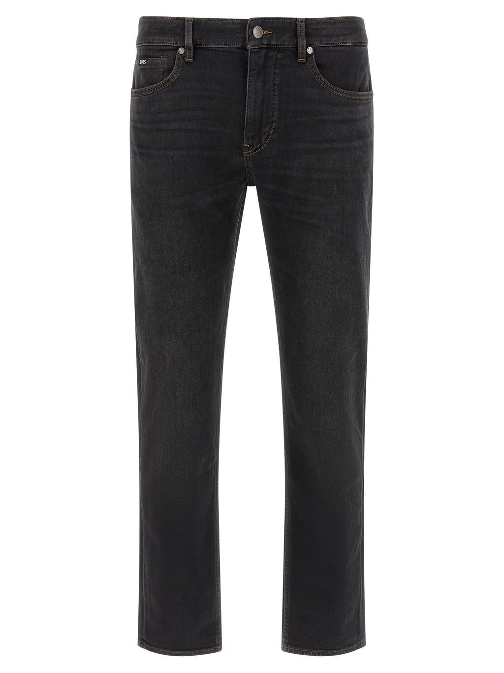 Hugo Boss Schwarze Baumwoll-Jeans mit geradem Bein