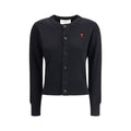 Ami Paris Schwarzer Cardigan aus Merinowolle