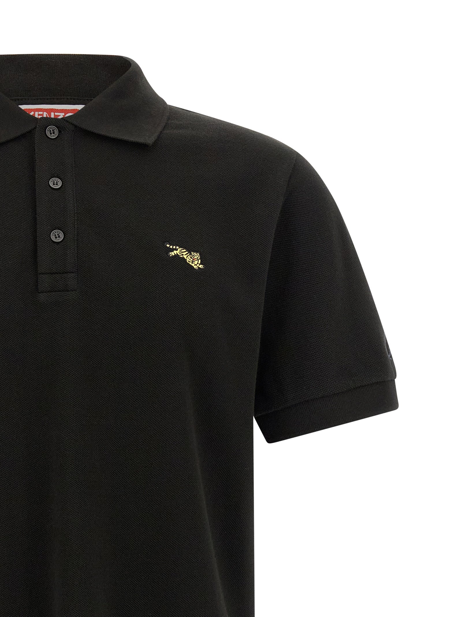 Kenzo Schwarzes Baumwoll-Poloshirt