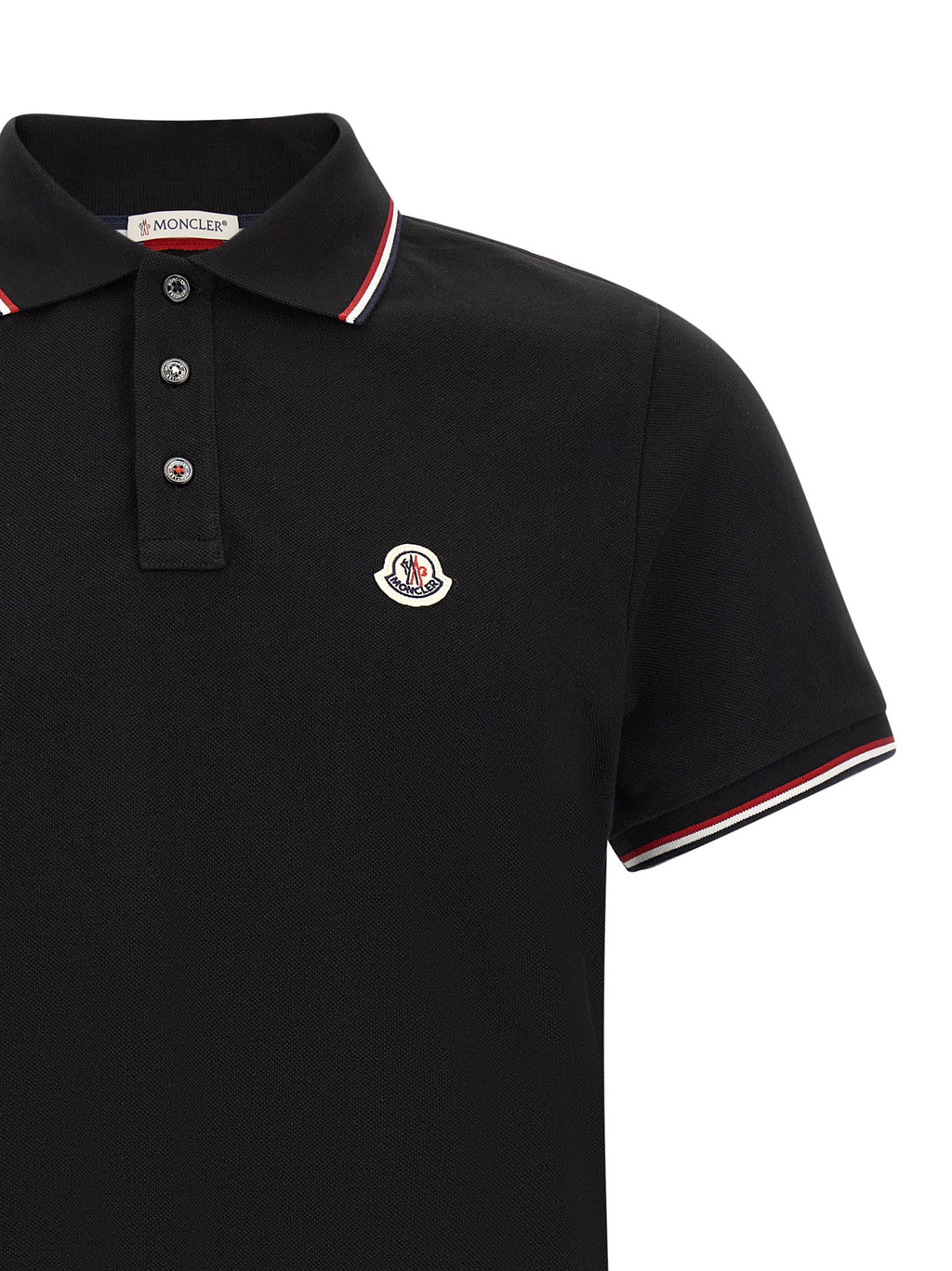 Moncler Schwarzes Baumwoll-Poloshirt