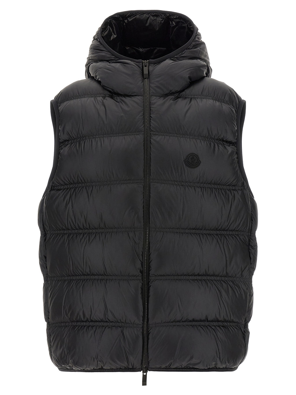 Moncler Schwarze ärmellose Jacke aus Polyamid