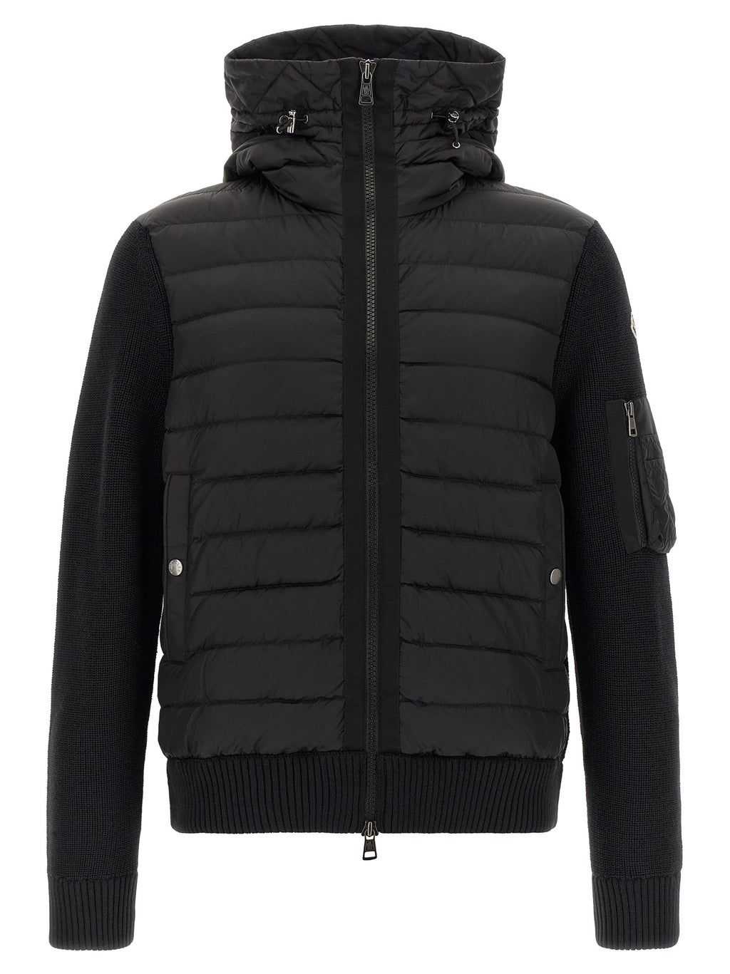 Moncler Schwarzer Cardigan aus Polyamid