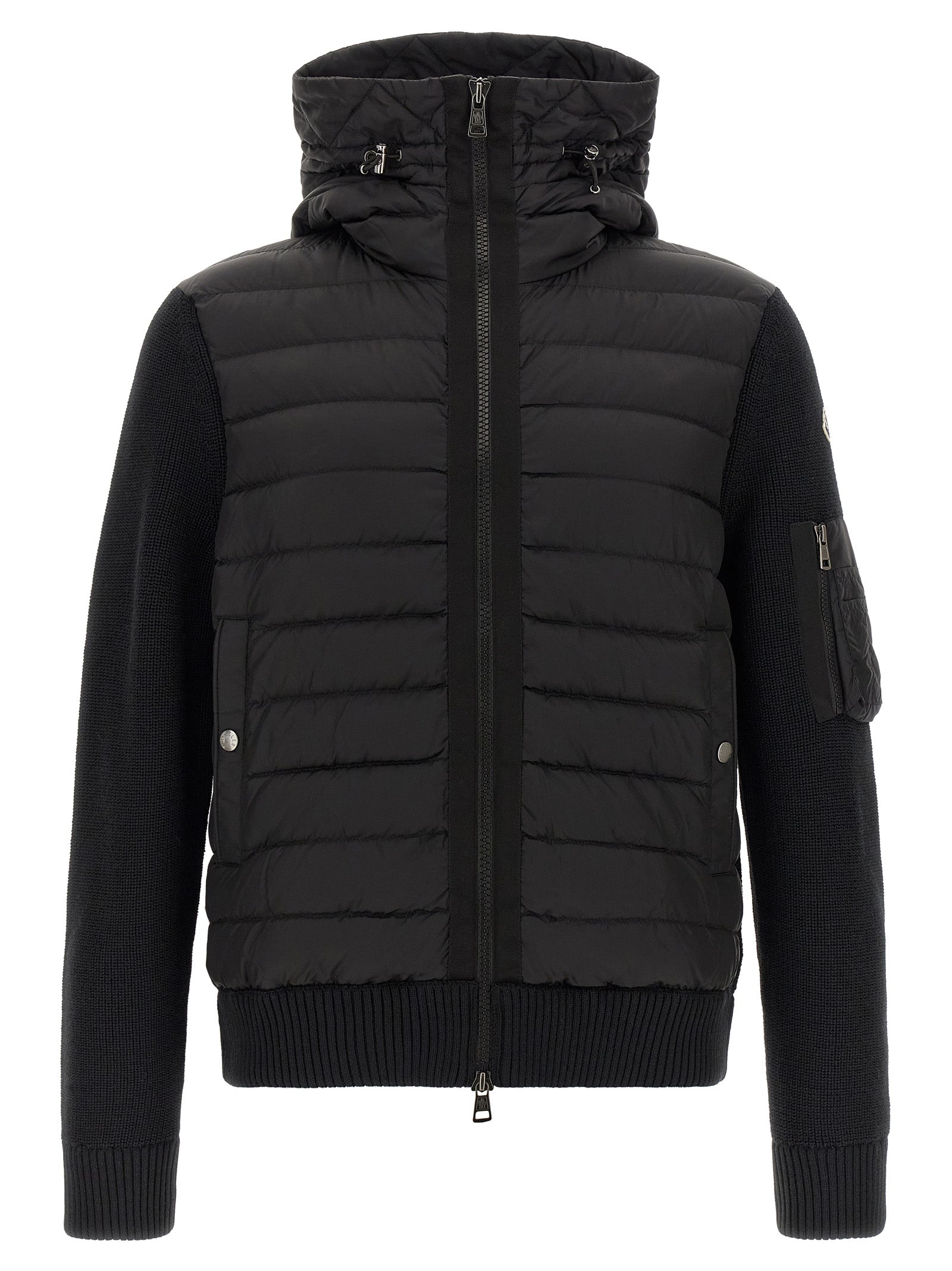 Moncler Schwarzer Cardigan aus Polyamid