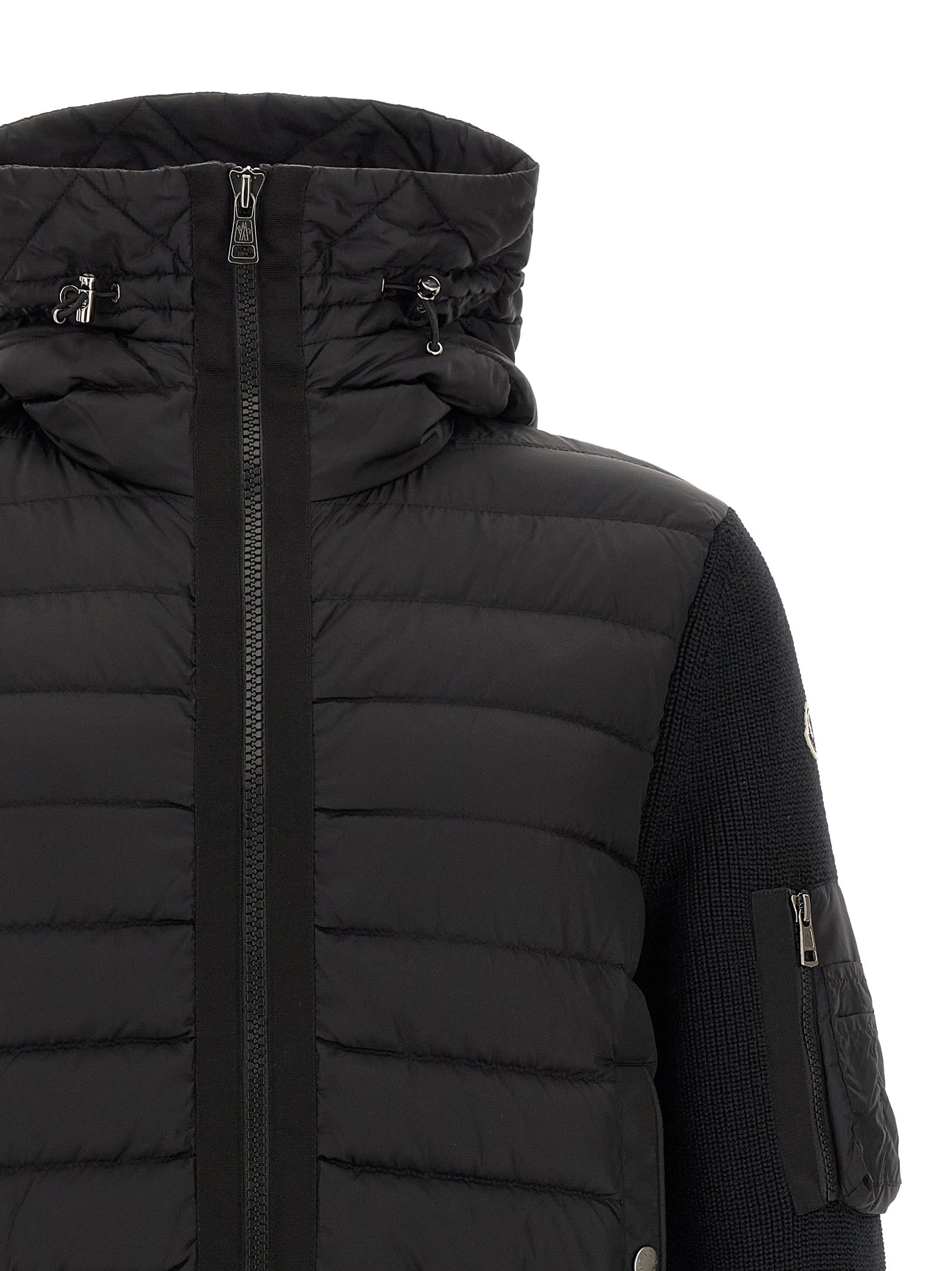 Moncler Schwarzer Cardigan aus Polyamid