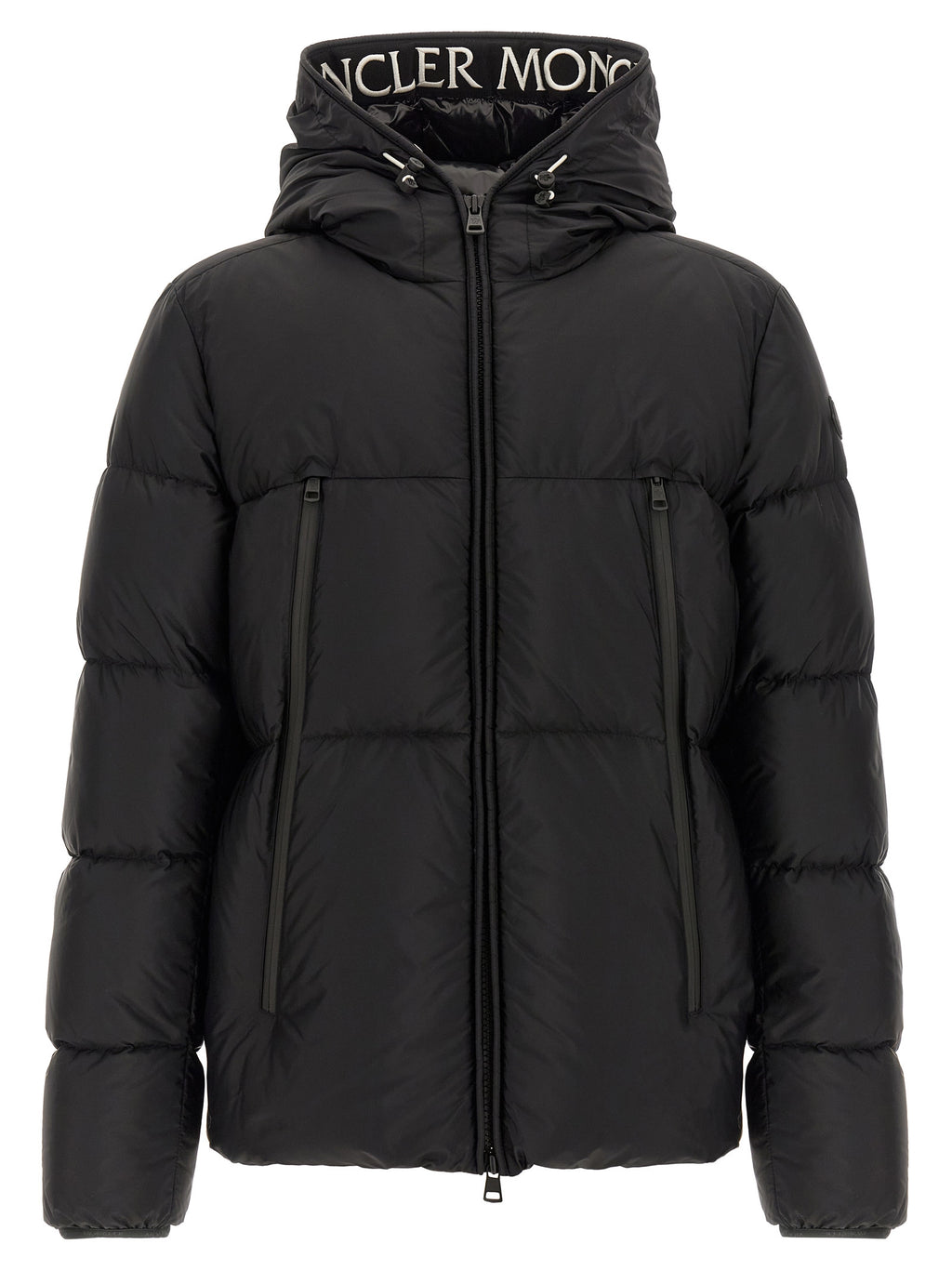 Moncler Schwarze Polyamid-Jacke in voller Länge