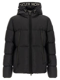 Moncler Schwarze Polyamid-Jacke in voller Länge