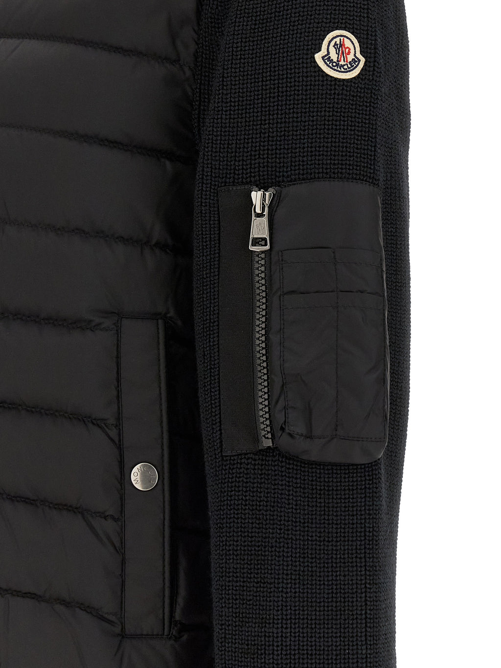 Moncler Schwarzer Cardigan aus Polyamid
