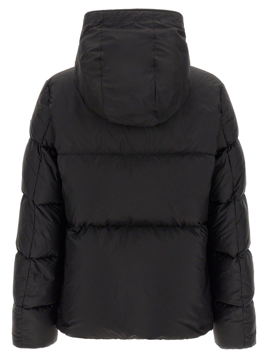 Moncler Schwarze Polyamid-Jacke in voller Länge