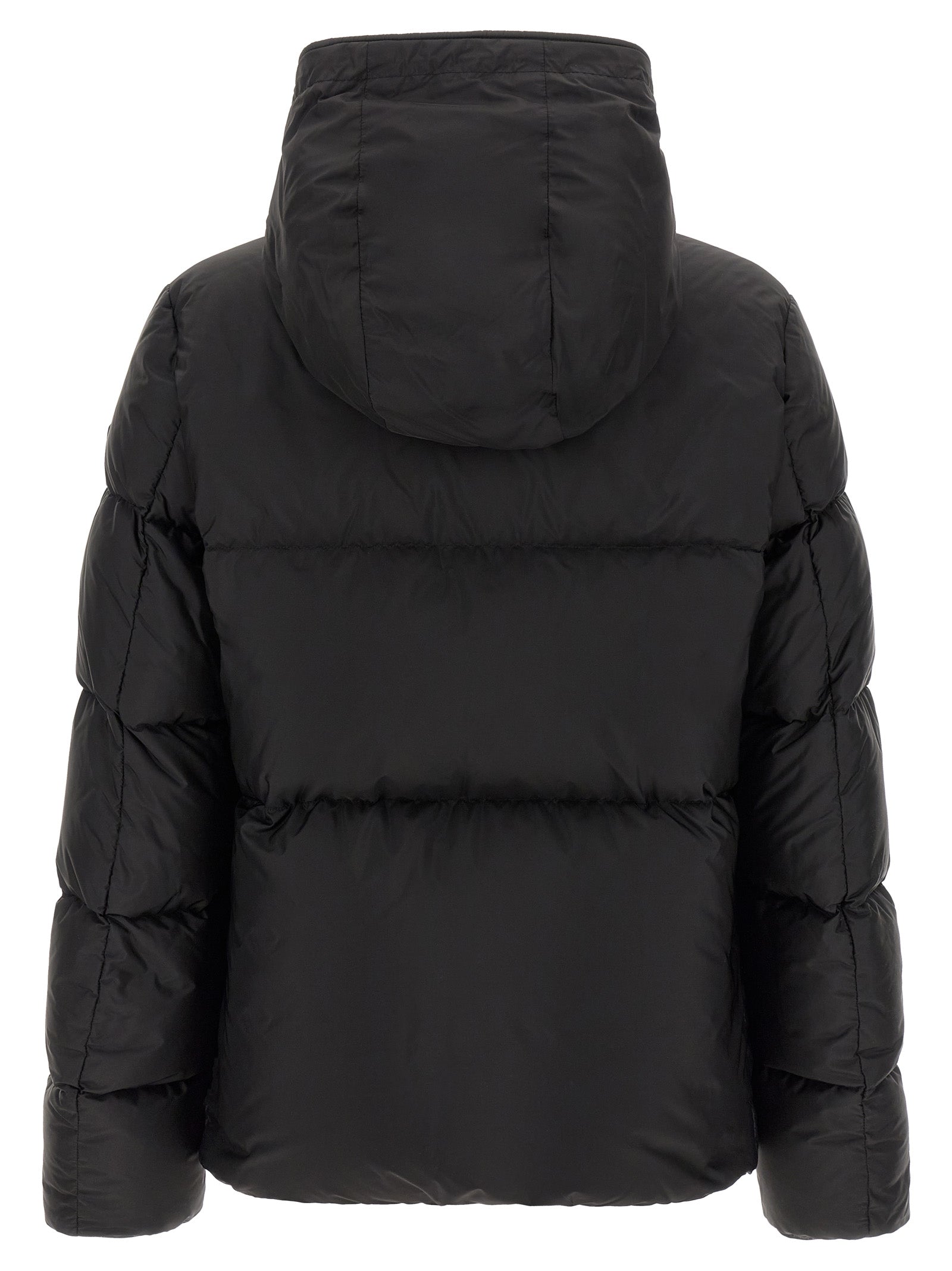Moncler Schwarze Polyamid-Jacke in voller Länge