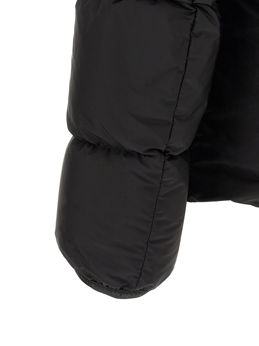 Moncler Schwarze Polyamid-Jacke in voller Länge