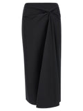 Max Mara Schwarzer Baumwoll-Midirock