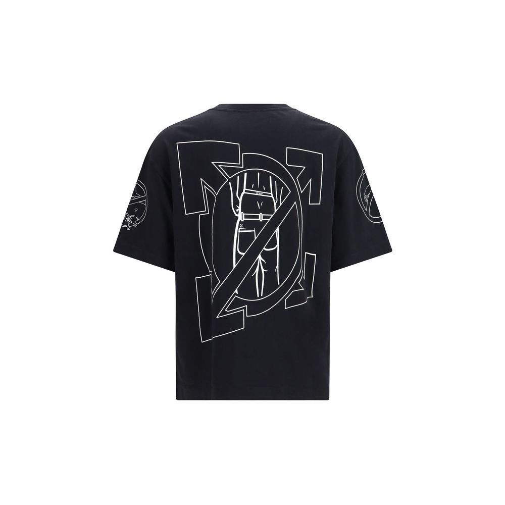 Off-White Schwarzes Baumwoll-T-Shirt