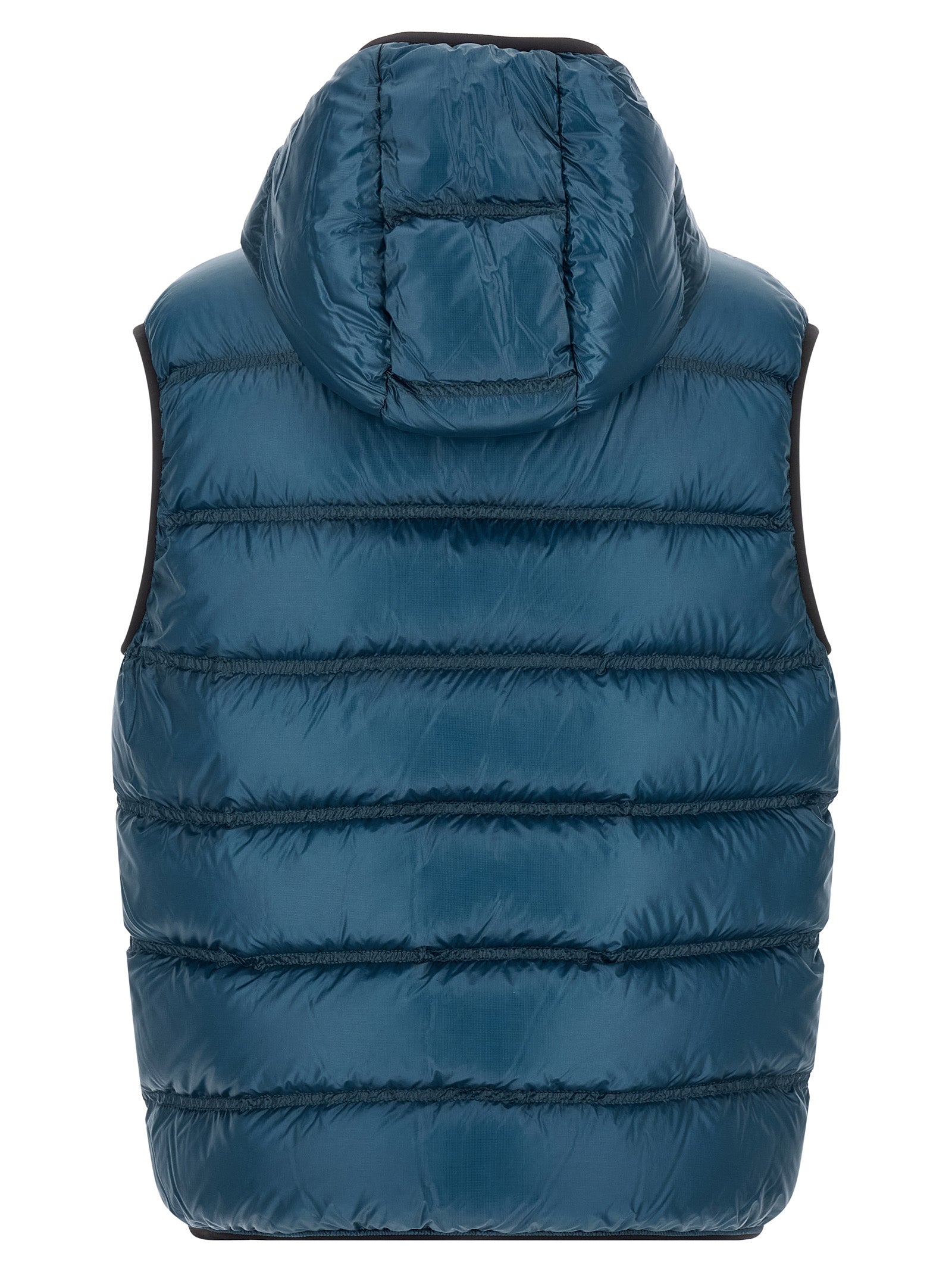 Moncler Blaue Polyamid-Jacke in voller Länge