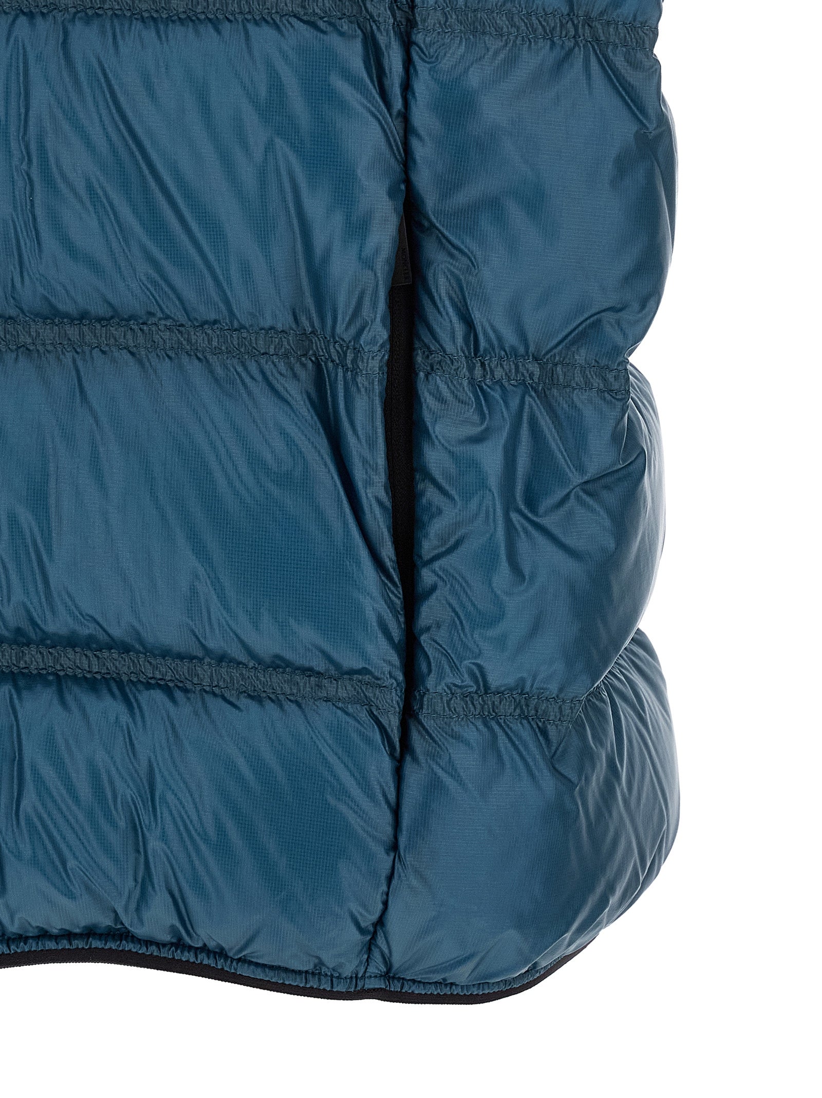 Moncler Blaue Polyamid-Jacke in voller Länge