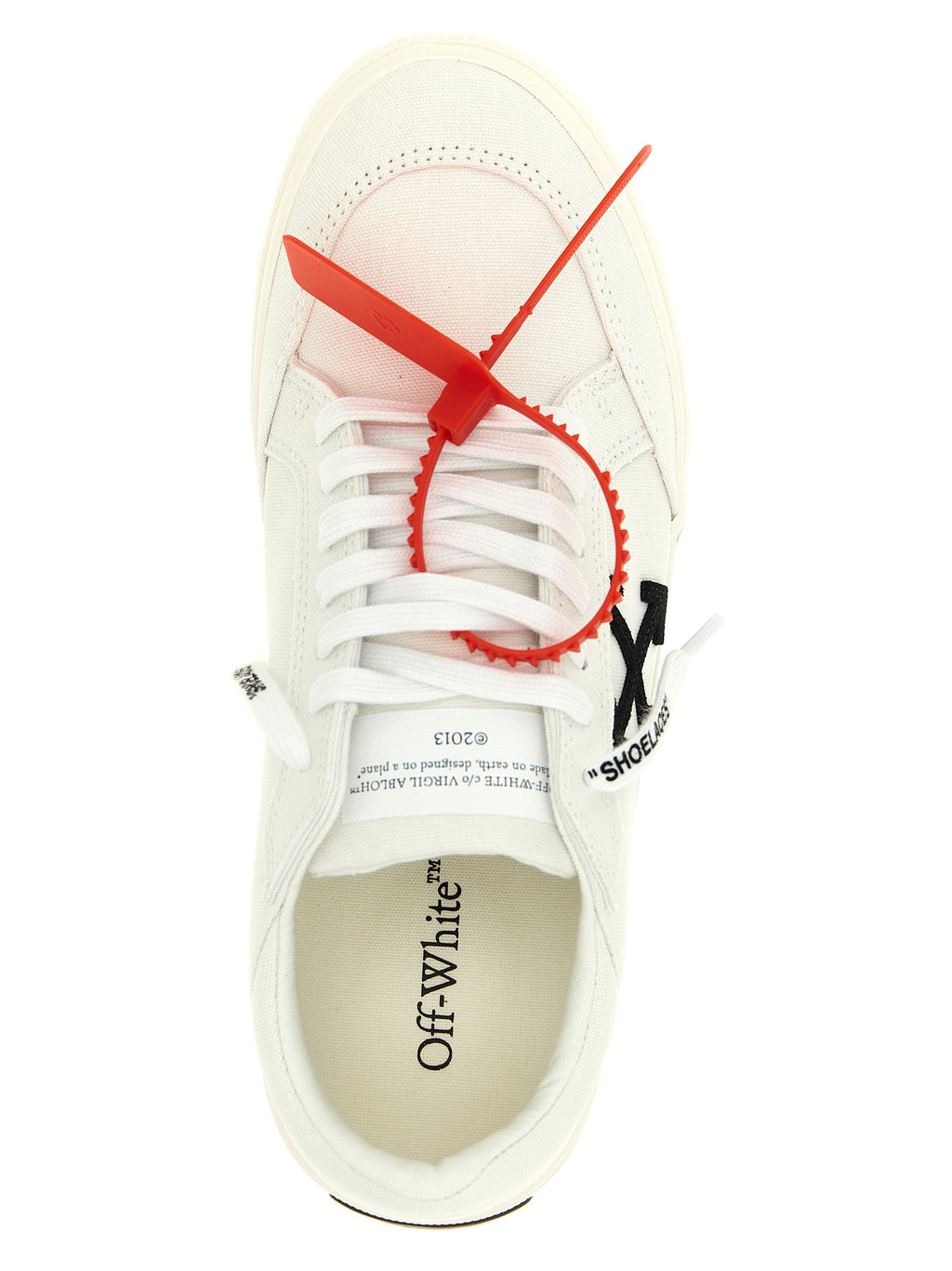 Off-White Zweifarbige Low-Top-Sneaker aus Baumwolle