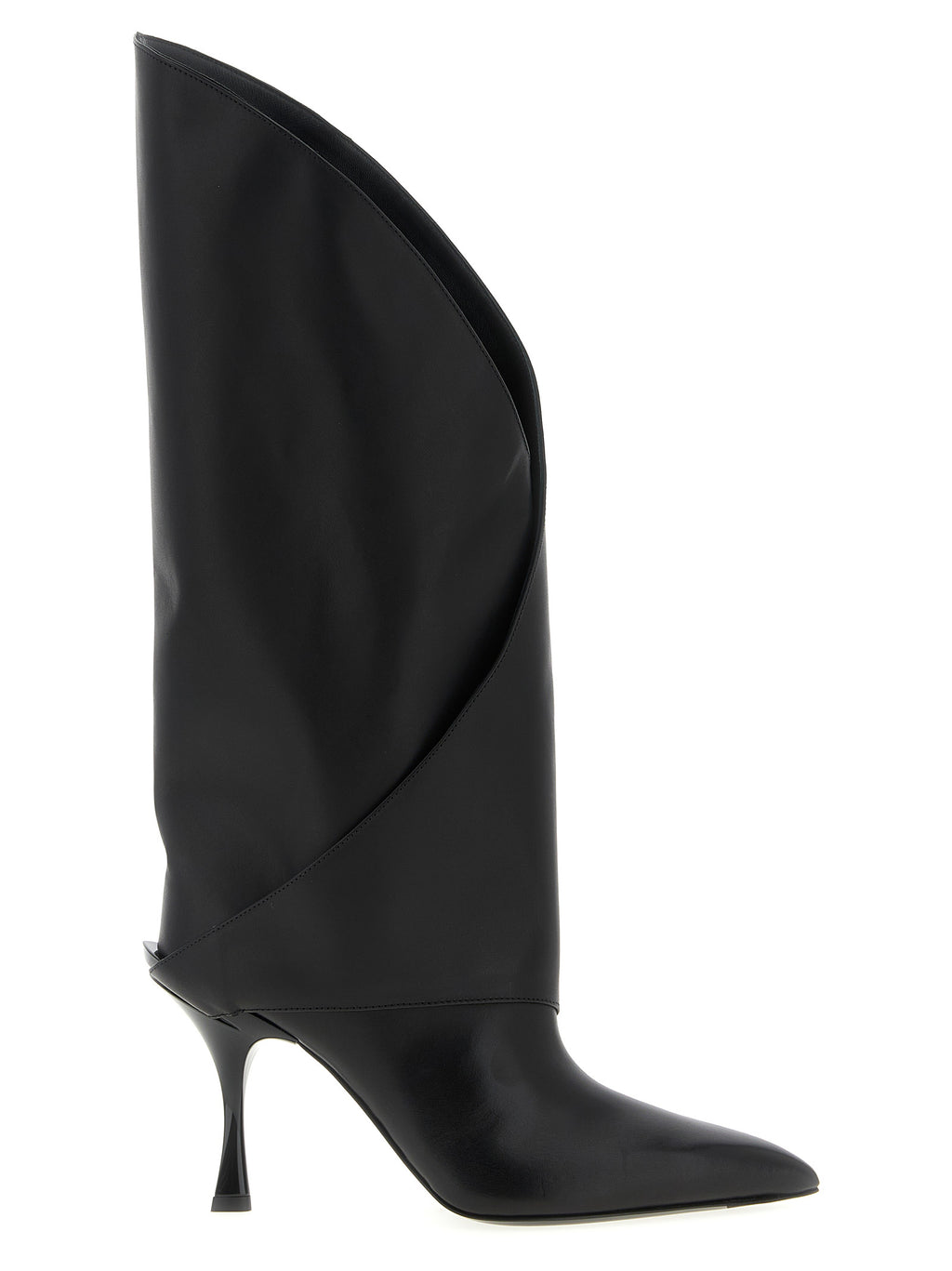 Balmain Schwarzes Kalbsleder Over-the-Knee