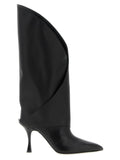 Balmain Schwarzes Kalbsleder Over-the-Knee