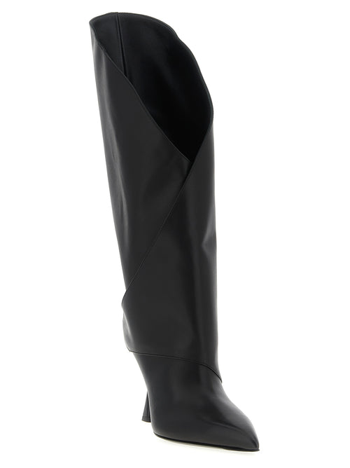 Balmain Schwarzes Kalbsleder Over-the-Knee