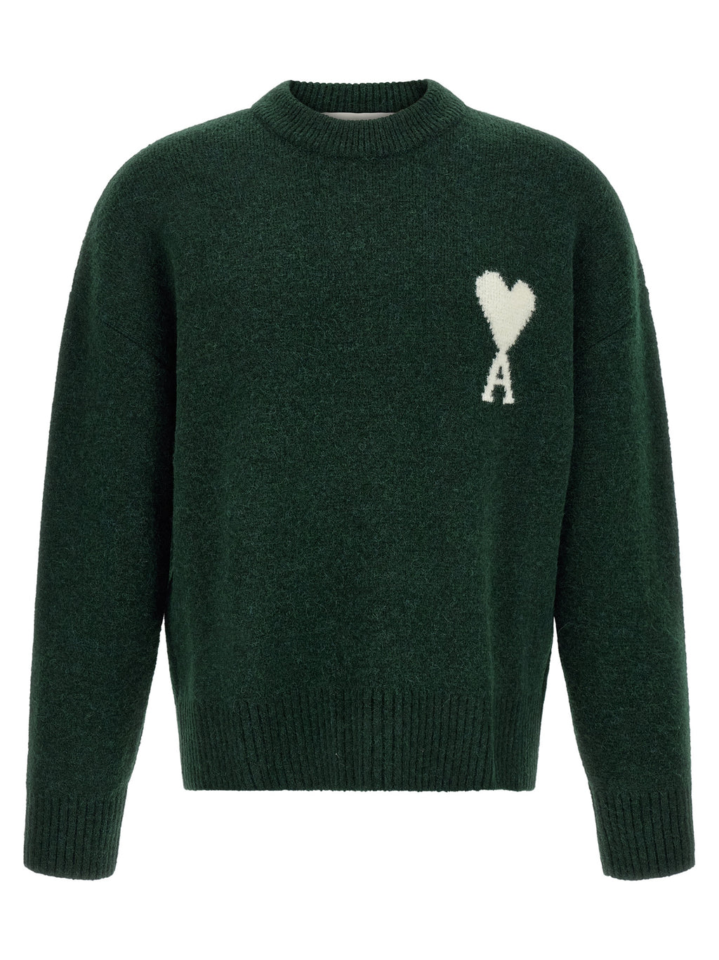 Ami Paris Zweifarbige Alpaka-Leder-Strickjacke