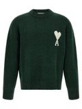 Ami Paris Zweifarbige Alpaka-Leder-Strickjacke
