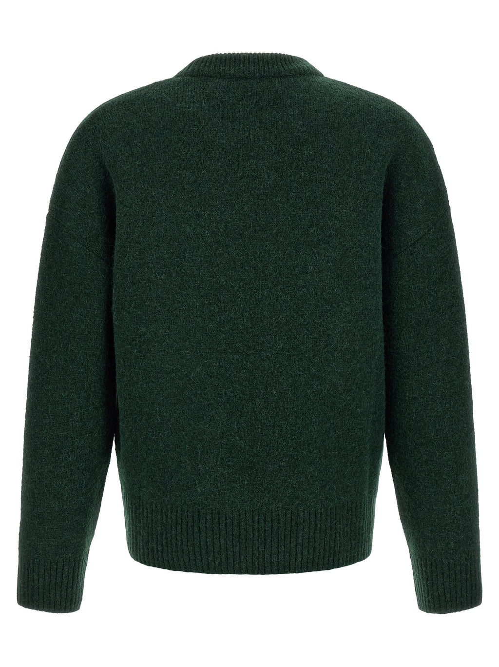 Ami Paris Zweifarbige Alpaka-Leder-Strickjacke