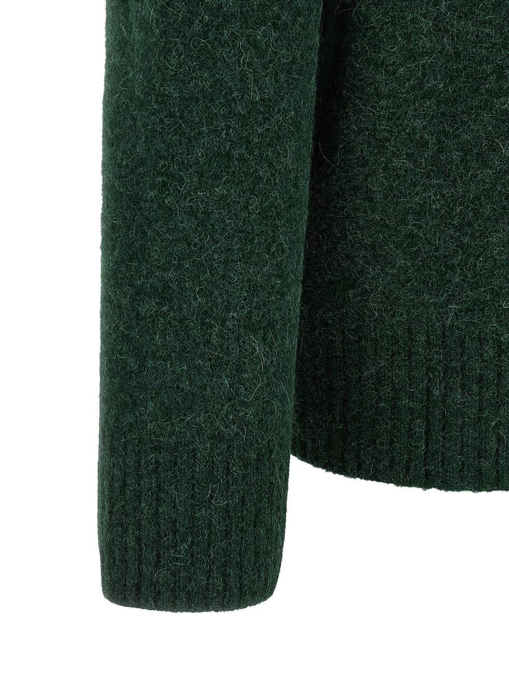 Ami Paris Zweifarbige Polo-Shirt aus Alpakawolle und Leder