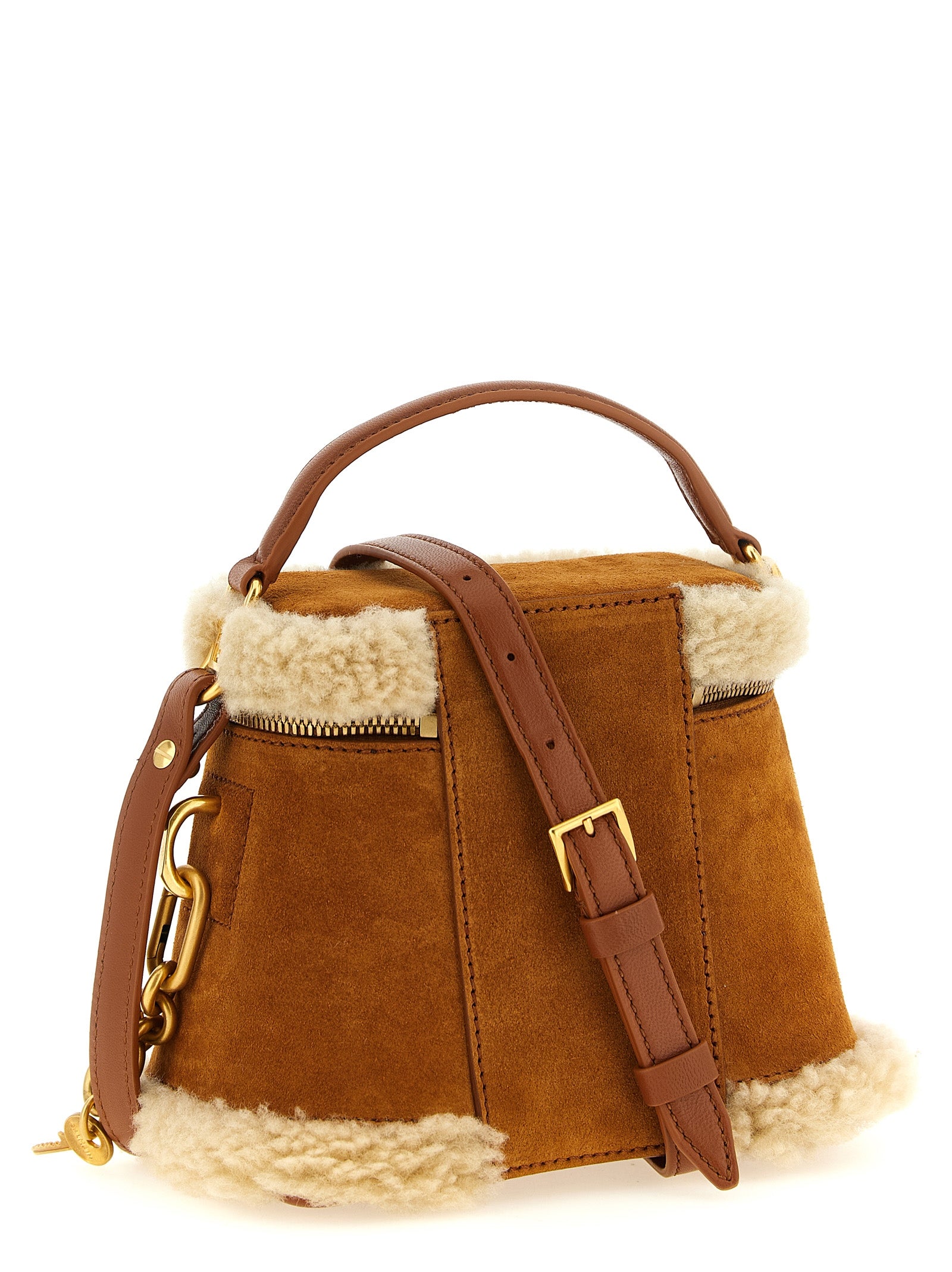 Balmain Braune Kalbsleder-Handtasche