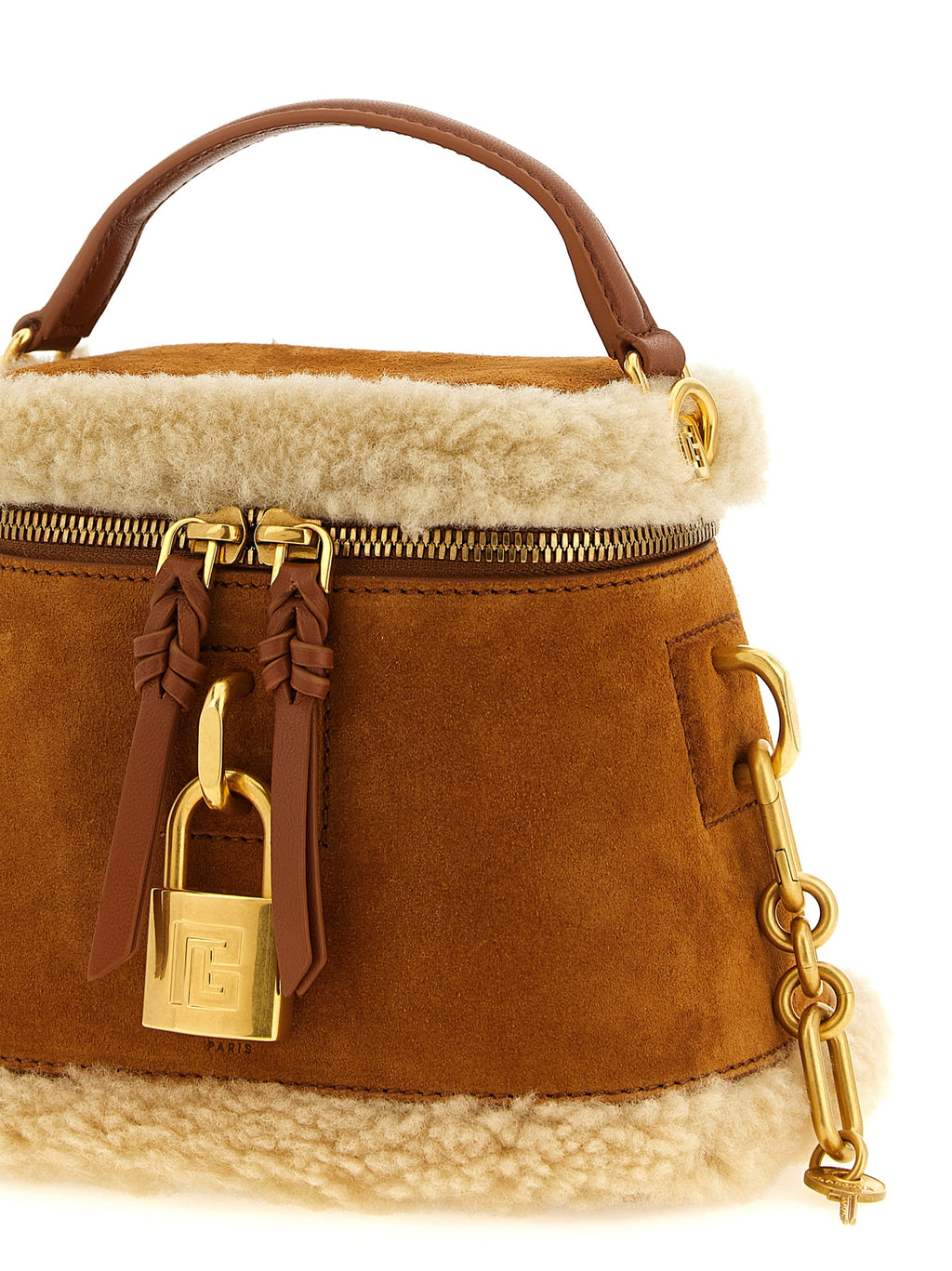 Balmain Braune Kalbsleder-Handtasche