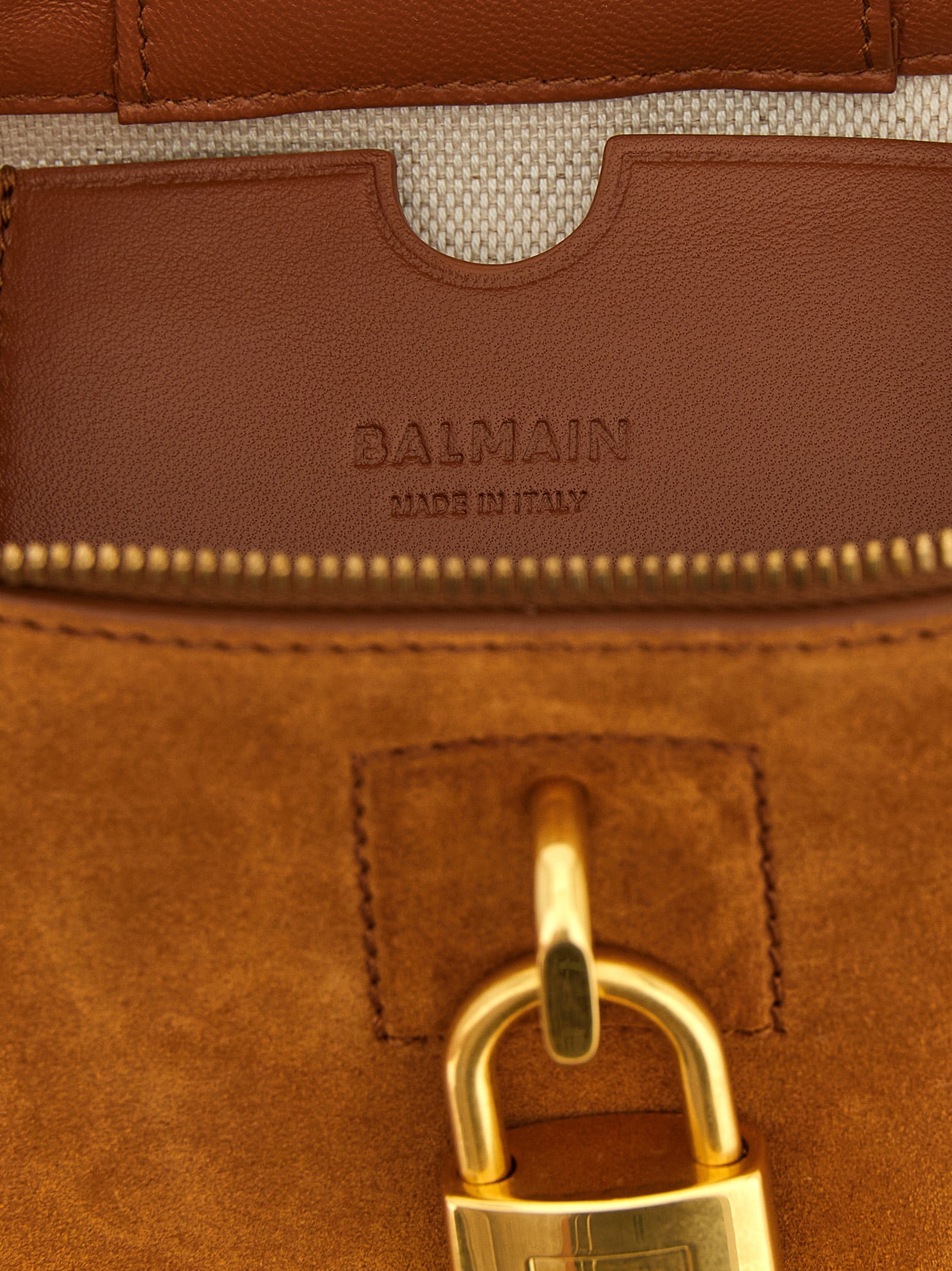 Balmain Braune Kalbsleder-Handtasche