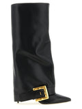 Balmain Schwarzes Kalbsleder Over-the-Knee